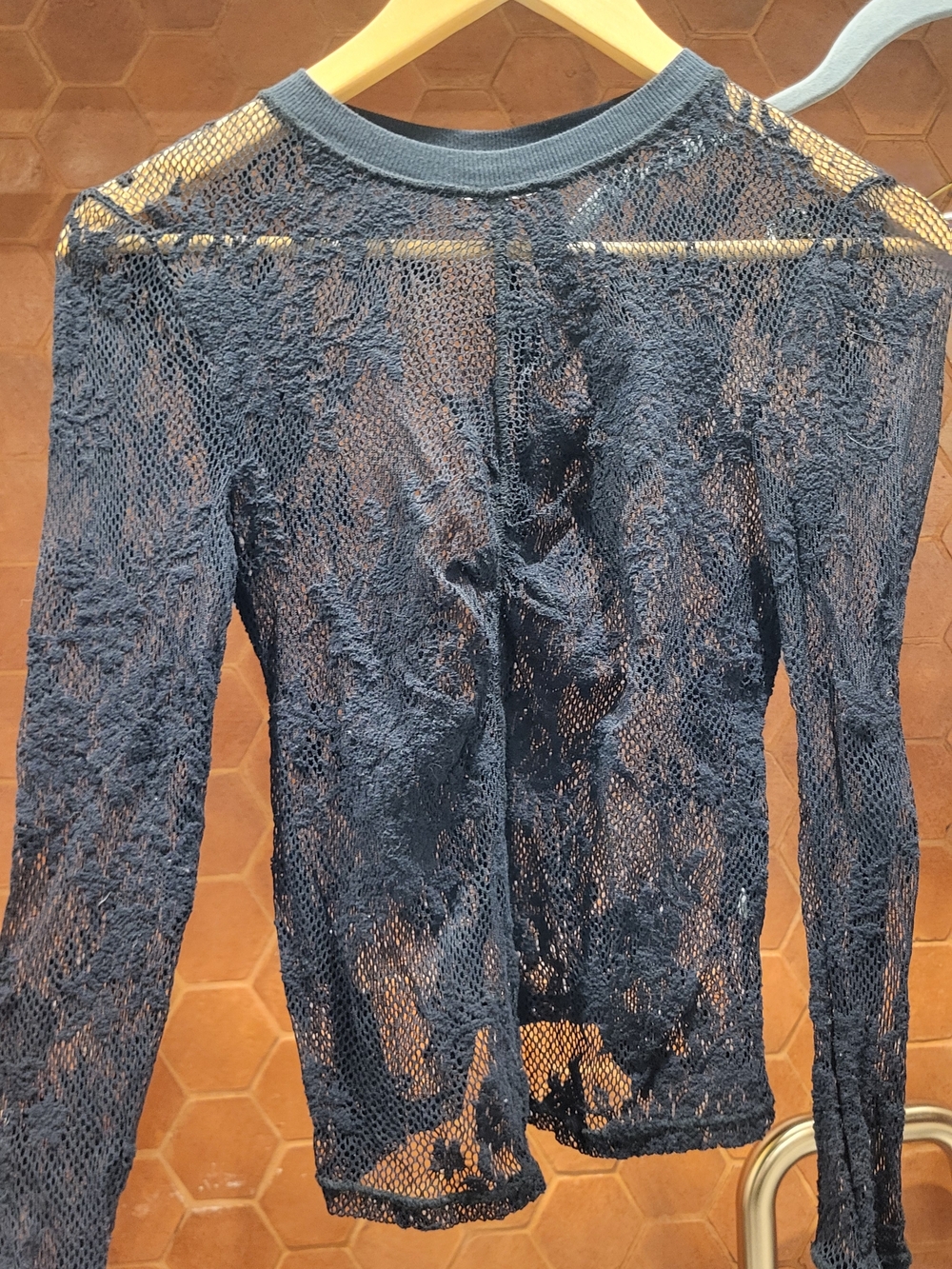 Free People Lace Long Sleeve Layering Top